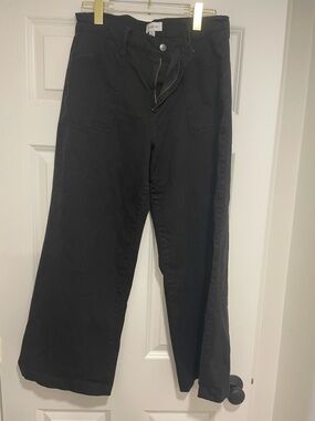 Evereve Black Wide-Leg Chinos